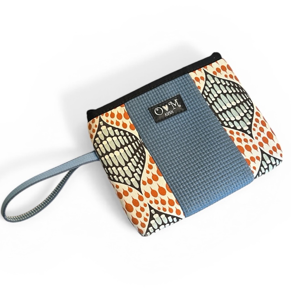 OlovesM Cosmo Blue Wristlet Purse Made  in Colorado from Recycled Yoga Mats